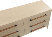 Kaya Oak Veneer And Vegan Leather Handle Dresser in Natural - 360Natural-D
