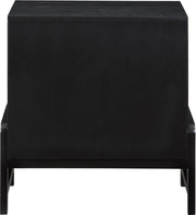 Kaya Oak Veneer And Vegan Leather Handle Night Stand in Black - 360Black-NS