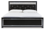 Kaydell Black King Upholstered Panel Bed - Gate FurnitureKing Bed