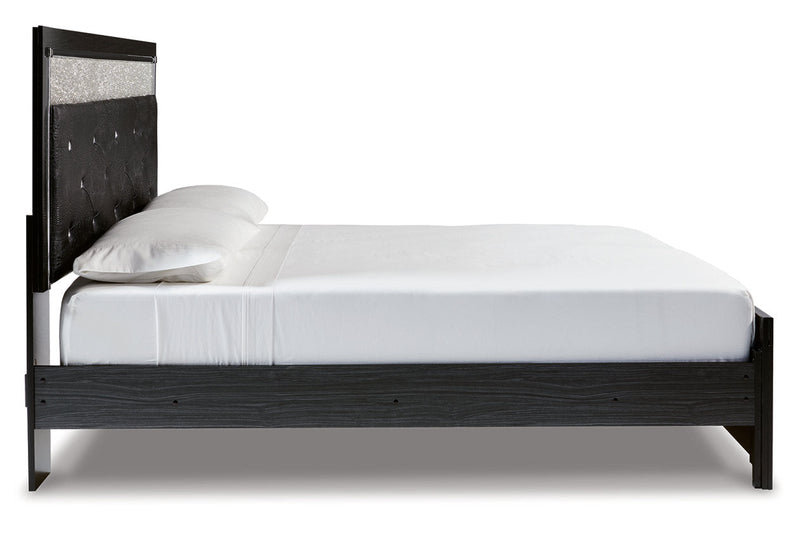 Kaydell Black King Upholstered Panel Bed - Gate FurnitureKing Bed