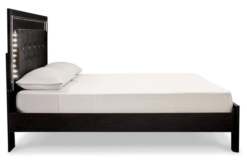 Kaydell Black King Upholstered Panel Bed with Storage - Gate FurnitureKing Bed