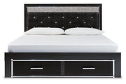 Kaydell Black King Upholstered Panel Storage Platform Bed - Gate FurnitureKing Bed