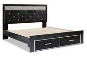 Kaydell Black King Upholstered Panel Storage Platform Bed - Gate FurnitureKing Bed