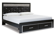 Kaydell Black King Upholstered Panel Storage Platform Bed - Gate FurnitureKing Bed