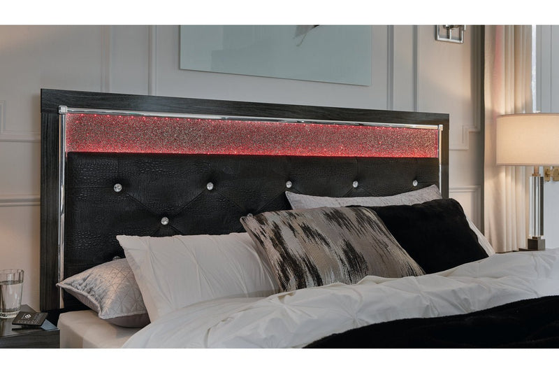 Kaydell Black King Upholstered Panel Storage Platform Bed - Gate FurnitureKing Bed