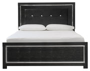 Kaydell Black LED Queen Panel Bed - Gate FurnitureQueen Bed