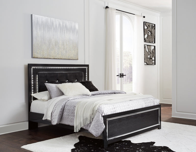 Kaydell Black LED Queen Platform Bed - Gate FurnitureQueen Bed