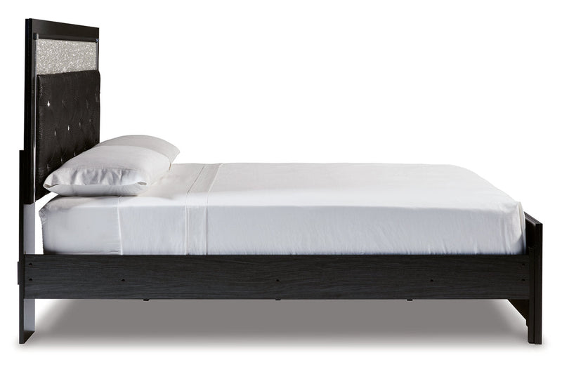 Kaydell Black Queen Upholstered Panel Bed - Gate FurnitureQueen Bed
