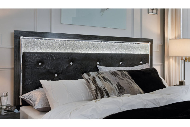 Kaydell Black Queen Upholstered Panel Bed - Gate FurnitureQueen Bed