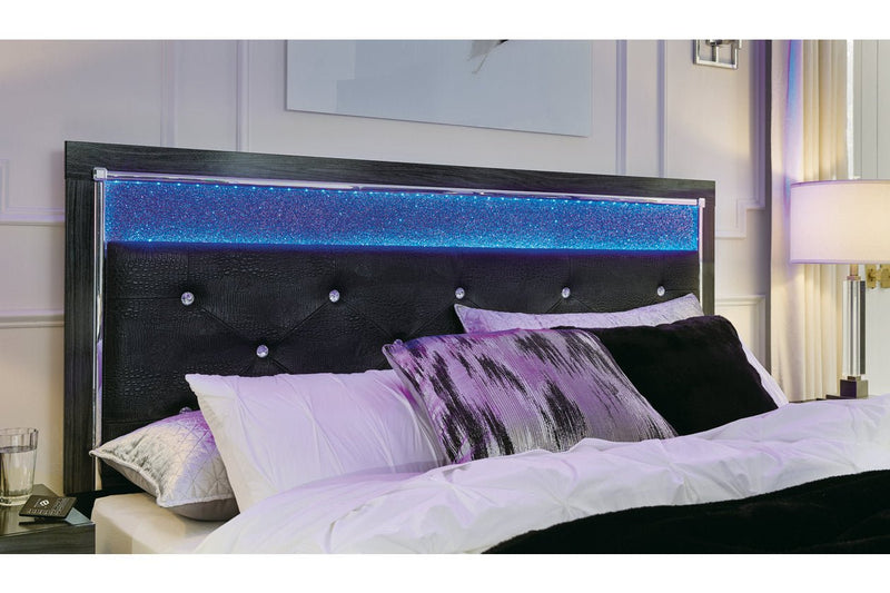 Kaydell Black Queen Upholstered Panel Bed - Gate FurnitureQueen Bed
