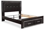 Kaydell Black Queen Upholstered Panel Bed with Storage - Gate FurnitureQueen Bed