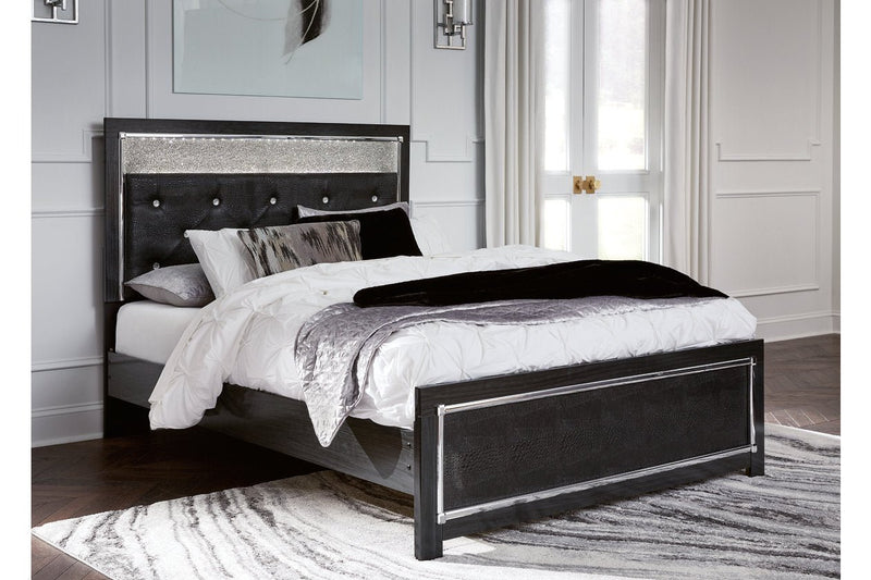 Kaydell Black Queen Upholstered Platform Bed - Gate FurnitureQueen Bed