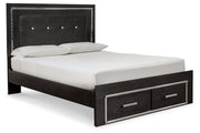 Kaydell Black Queen Upholstered Platform Bed with Storage - Gate FurnitureQueen Bed