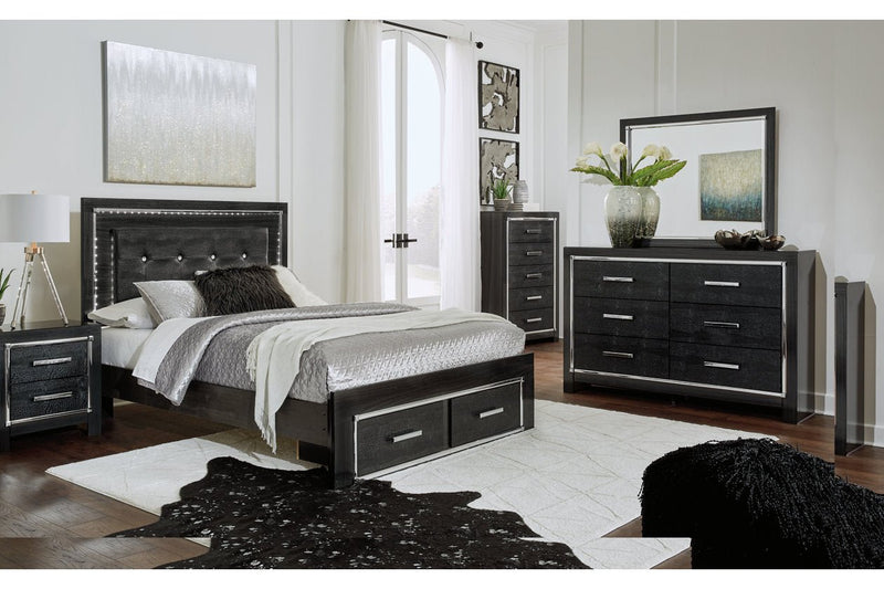 Kaydell Black Queen Upholstered Platform Bed with Storage - Gate FurnitureQueen Bed