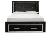 Kaydell Black Queen Upholstered Platform Bed with Storage - Gate FurnitureQueen Bed