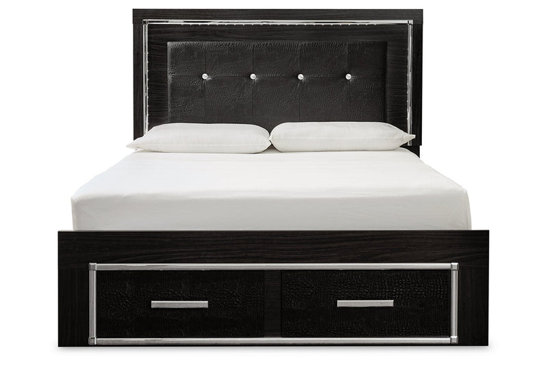 Kaydell Black Queen Upholstered Platform Bed with Storage - Gate FurnitureQueen Bed