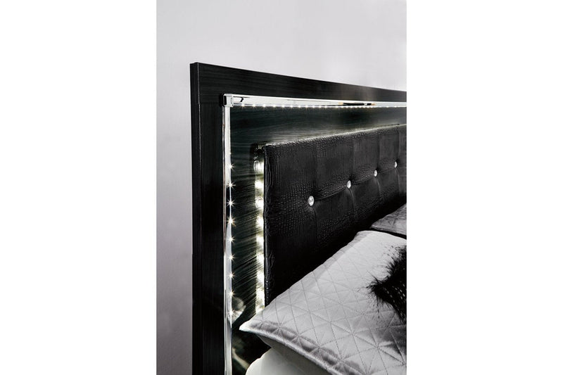 Kaydell Black Queen Upholstered Platform Bed with Storage - Gate FurnitureQueen Bed