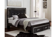 Kaydell Black Queen Upholstered Platform Bed with Storage - Gate FurnitureQueen Bed