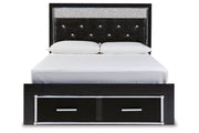 Kaydell Black Queen Upholstered Platform Storage Platform Bed - Gate FurnitureQueen Bed
