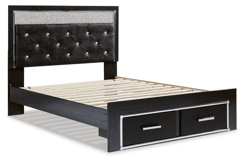 Kaydell Black Queen Upholstered Platform Storage Platform Bed - Gate FurnitureQueen Bed