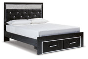 Kaydell Black Queen Upholstered Platform Storage Platform Bed - Gate FurnitureQueen Bed