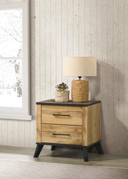 Kaywood 2-drawer Nightstand Bedside Table Natural Pine - 225002