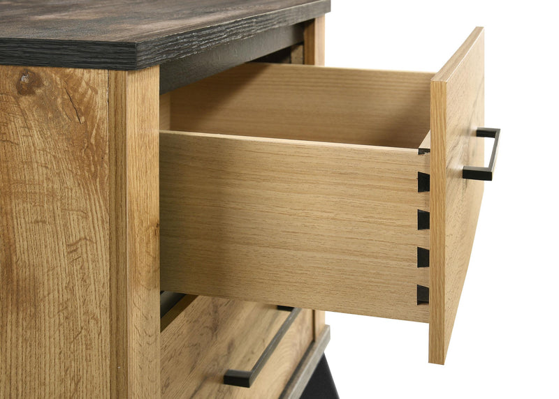 Kaywood 2-drawer Nightstand Bedside Table Natural Pine - 225002