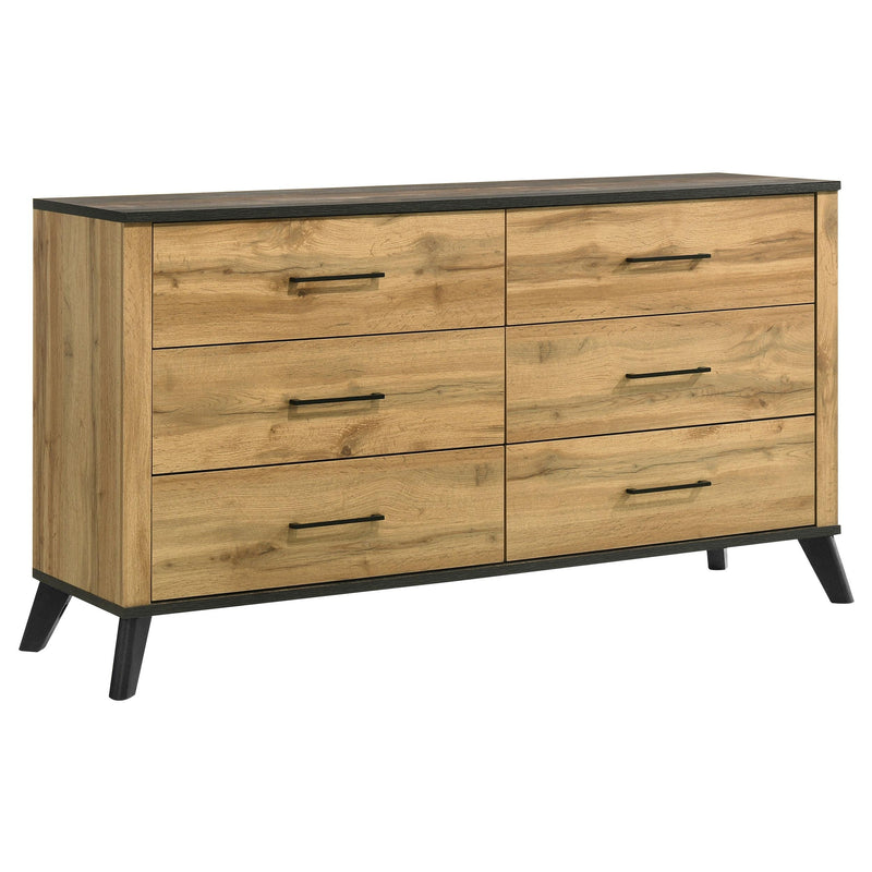 Kaywood 6-drawer Dresser Cabinet Natural Pine - 225003