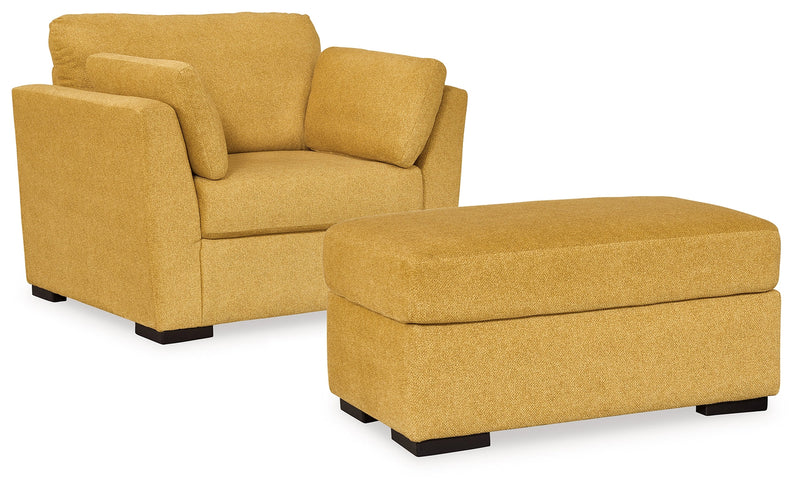 Keerwick Sofa, Loveseat, Chair and Ottoman in Sunflower - PKG018548