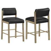 Kehoe Upholstered Counter Height Chair Black and Natural Oak (Set of 2) - 193929NAT