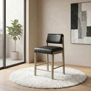 Kehoe Upholstered Counter Height Chair Black and Natural Oak (Set of 2) - 193929NAT