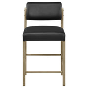 Kehoe Upholstered Counter Height Chair Black and Natural Oak (Set of 2) - 193929NAT