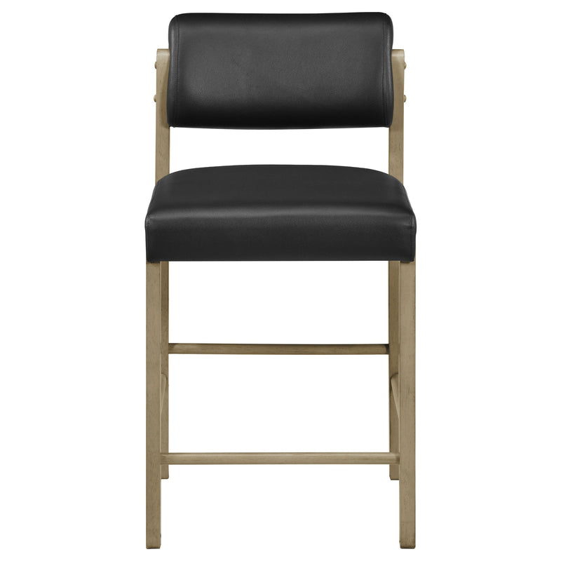 Kehoe Upholstered Counter Height Chair Black and Natural Oak (Set of 2) - 193929NAT