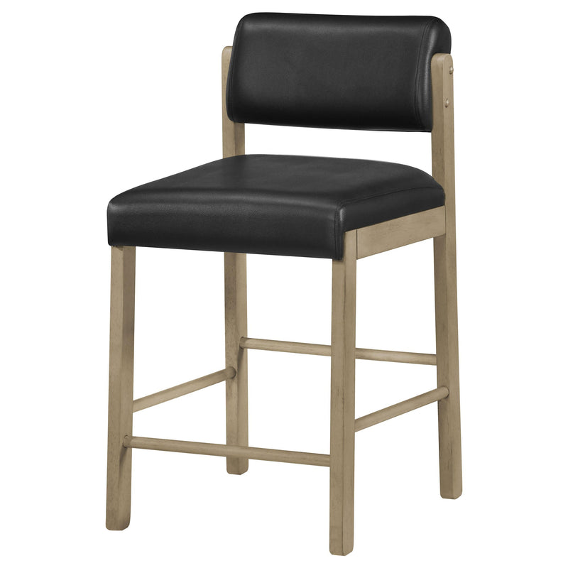 Kehoe Upholstered Counter Height Chair Black and Natural Oak (Set of 2) - 193929NAT
