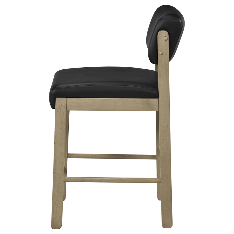 Kehoe Upholstered Counter Height Chair Black and Natural Oak (Set of 2) - 193929NAT
