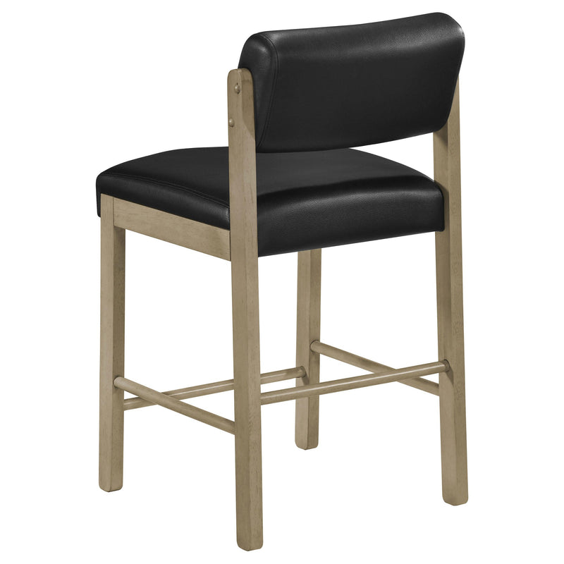 Kehoe Upholstered Counter Height Chair Black and Natural Oak (Set of 2) - 193929NAT