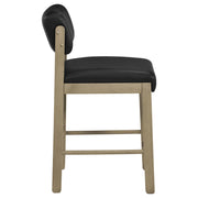 Kehoe Upholstered Counter Height Chair Black and Natural Oak (Set of 2) - 193929NAT