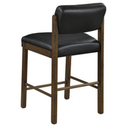 Kehoe Upholstered Counter Height Chair Black and Walnut (Set of 2) - 193929WAL