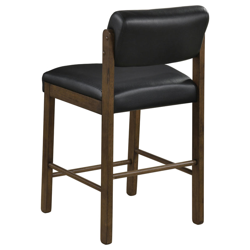 Kehoe Upholstered Counter Height Chair Black and Walnut (Set of 2) - 193929WAL