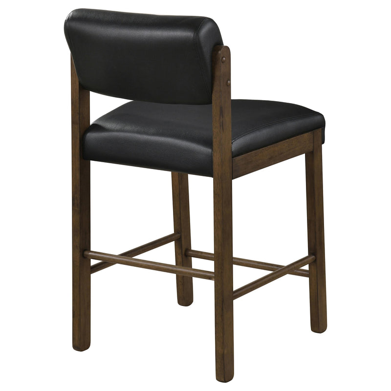 Kehoe Upholstered Counter Height Chair Black and Walnut (Set of 2) - 193929WAL