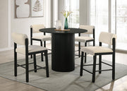 Kehoe Upholstered Counter Height Chair Cream and Black (Set of 2) - 193939BLK