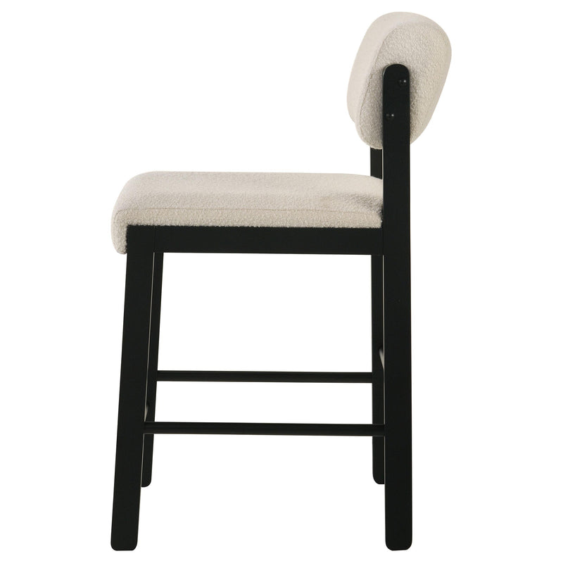 Kehoe Upholstered Counter Height Chair Cream and Black (Set of 2) - 193939BLK