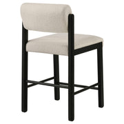 Kehoe Upholstered Counter Height Chair Cream and Black (Set of 2) - 193939BLK