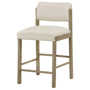 Kehoe Upholstered Counter Height Chair Cream and Natural Oak (Set of 2) - 193939NAT