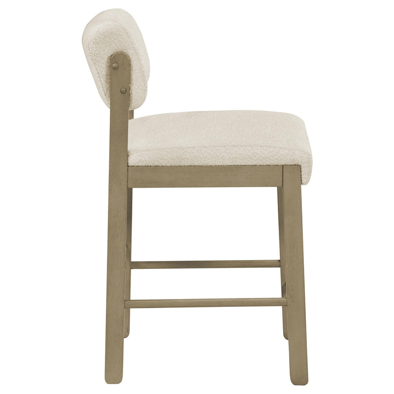 Kehoe Upholstered Counter Height Chair Cream and Natural Oak (Set of 2) - 193939NAT