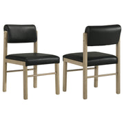 Kehoe Upholstered Dining Side Chair Black and Natural Oak (Set of 2) - 193922NAT