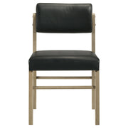 Kehoe Upholstered Dining Side Chair Black and Natural Oak (Set of 2) - 193922NAT