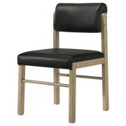 Kehoe Upholstered Dining Side Chair Black and Natural Oak (Set of 2) - 193922NAT