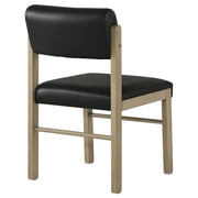 Kehoe Upholstered Dining Side Chair Black and Natural Oak (Set of 2) - 193922NAT