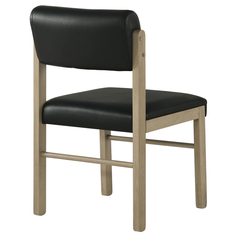 Kehoe Upholstered Dining Side Chair Black and Natural Oak (Set of 2) - 193922NAT